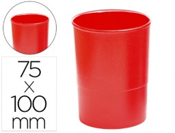 Cubilete portalápices Q-Connect plástico redondo rojo opaco
